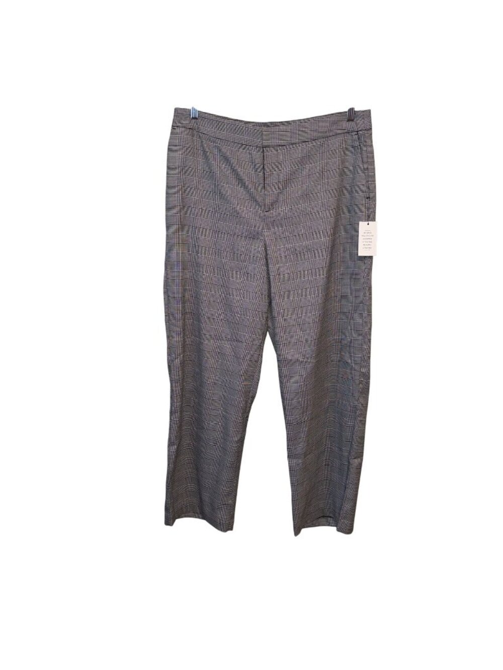 Eloquii Womens Black White Plaid Tailored Trousers With Side Zip Closure Size 14